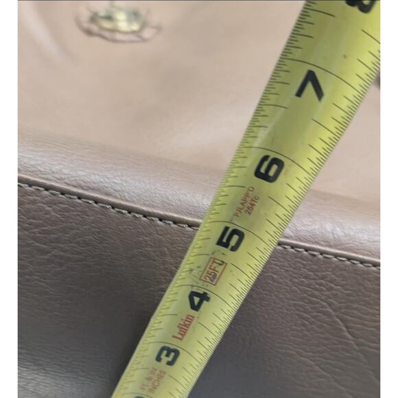 Dark Brown Pebbled Faux Leather Marion Slouchy Tote Gold Chain Bag Brass Horse - Picture 12 of 12